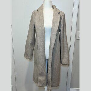 Zara Tan Long Sleeve Lapel Collar Open Front Trench Coat Women’s Size L